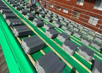 Green roof sarking and battens installed during a tile roof replacement